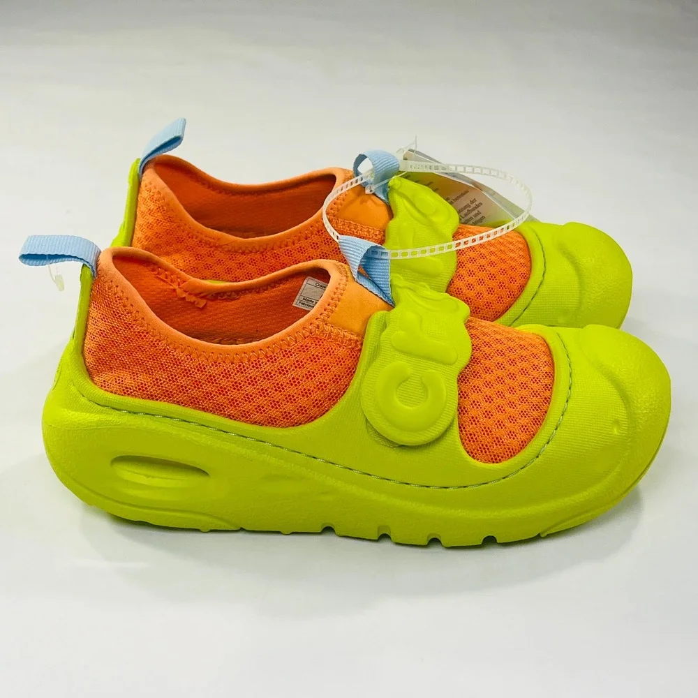 NWT Crocs Swiftwater Splash Water Shoe Kids J1 Lime‎ Green Orange Beach Summer